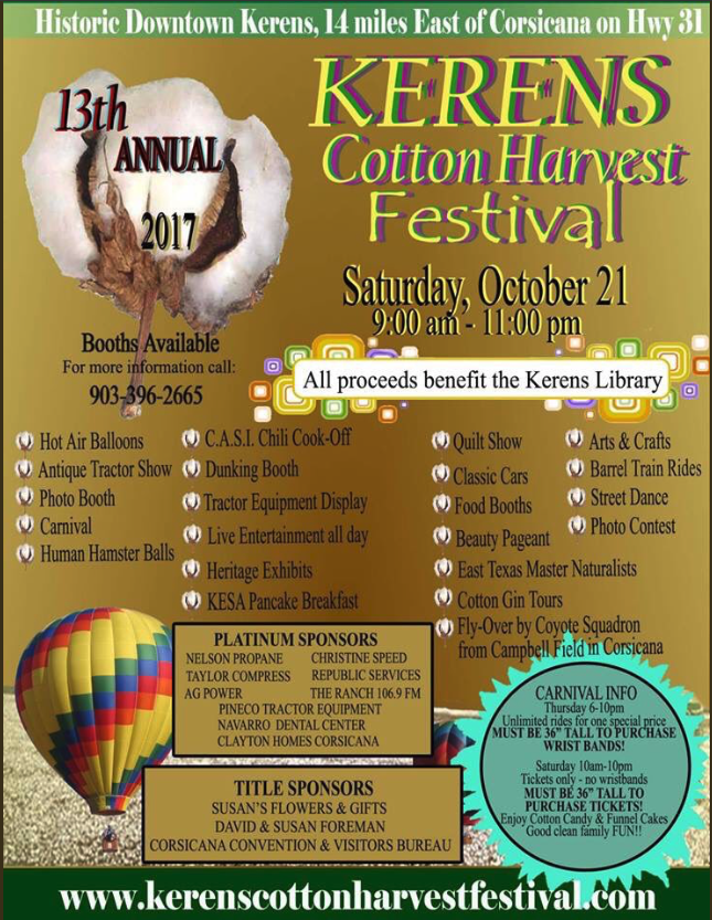 Kerens Cotton Harvest Festival Flyer