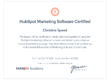 HubSpot CRM Marketing Software Certified